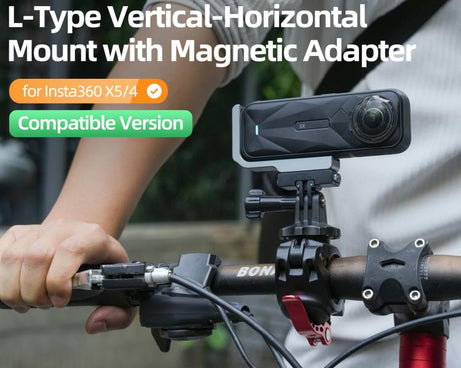 For Insta360 X5 / X4 Sunnylife L-Type Vertical-Horizontal Magnetic Mount with DZ015 Magnetic Adapter Quick Release Mount Adapter Stand