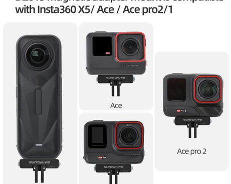 For Insta360 X5 / X4 Sunnylife L-Type Vertical-Horizontal Magnetic Mount with DZ015 Magnetic Adapter Quick Release Mount Adapter Stand