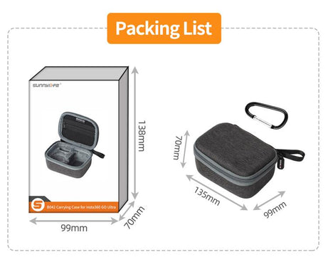 For Insta360 GO Ultra Sunnylife Standard Portable Protective Box Storage Bag, For Insta360 GO Ultra