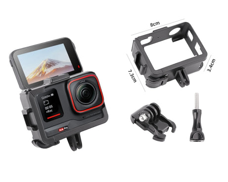 For Insta360 Ace / Ace Pro PC Cage Expansion Adapter Frame with Dual Cold Shoe Bases