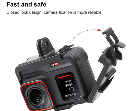 For Insta360 Ace / Ace Pro PC Cage Expansion Adapter Frame with Dual Cold Shoe Bases