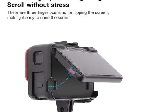 For Insta360 Ace / Ace Pro PC Cage Expansion Adapter Frame with Dual Cold Shoe Bases