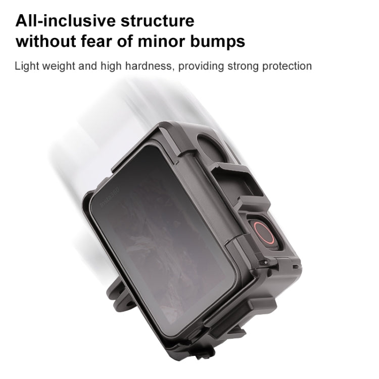 For Insta360 Ace / Ace Pro PC Cage Expansion Adapter Frame with Dual Cold Shoe Bases