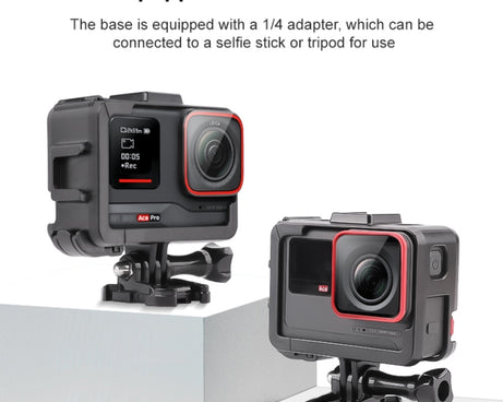 For Insta360 Ace / Ace Pro PC Cage Expansion Adapter Frame with Dual Cold Shoe Bases