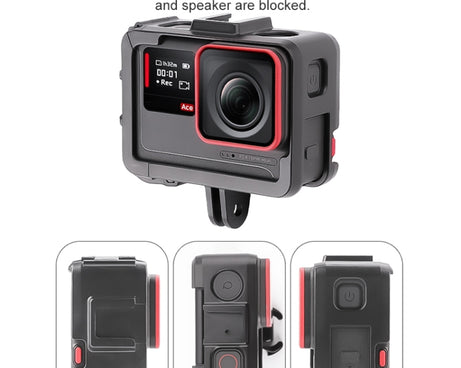 For Insta360 Ace / Ace Pro PC Cage Expansion Adapter Frame with Dual Cold Shoe Bases