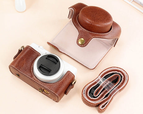 For Sony ZV-1F / ZV1M2 Full Body Camera PU Leather Case Bag with Strap, For Sony ZV-1F / ZV1M2