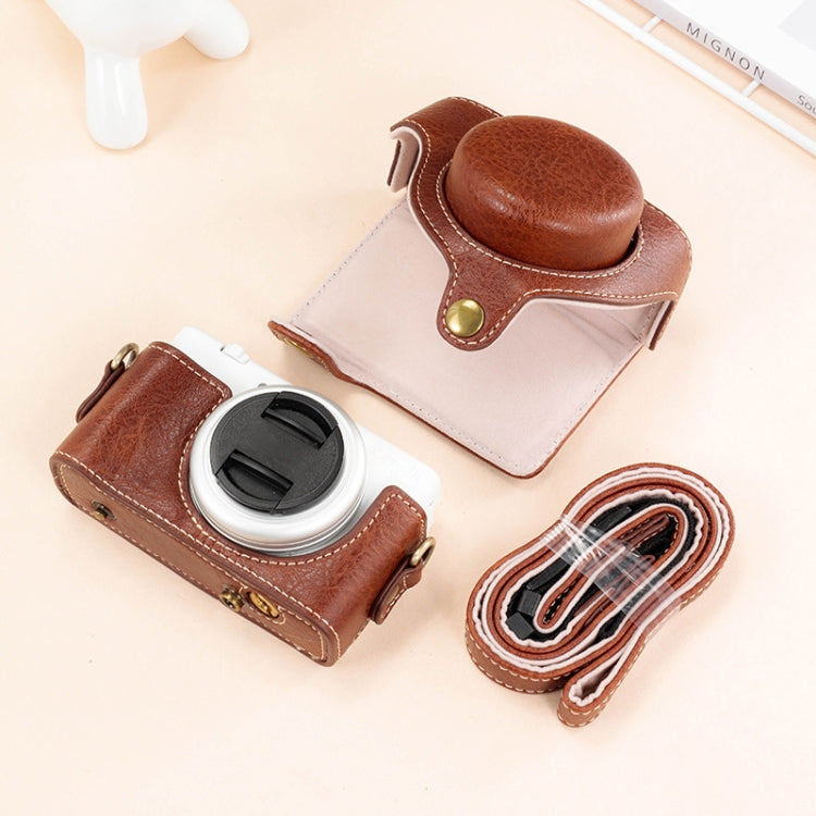 For Sony ZV-1F / ZV1M2 Full Body Camera PU Leather Case Bag with Strap, For Sony ZV-1F / ZV1M2