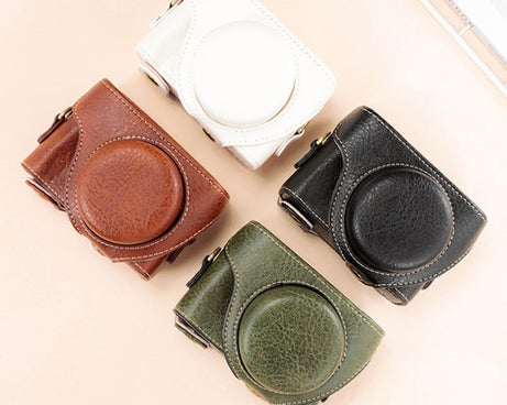 For Sony ZV-1F / ZV1M2 Full Body Camera PU Leather Case Bag with Strap, For Sony ZV-1F / ZV1M2