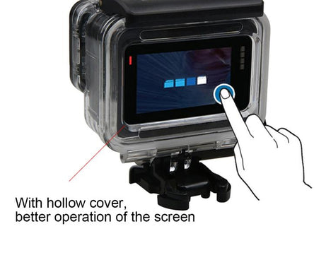 For GoPro HERO6 /5 Waterproof Housing Protective Case + Hollow Back Cover with Buckle Basic Mount & Screw, Waterproof Housing