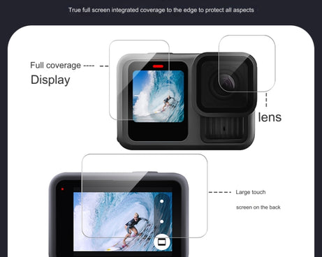 For GoPro HERO13 Black Lens and LCD Display 9H 2.5D Tempered Glass Film