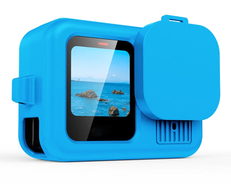 For GoPro HERO13 Black Silicone Protective Case Cover with Wrist Strap & Lens Cover, For GoPro HERO13 Black