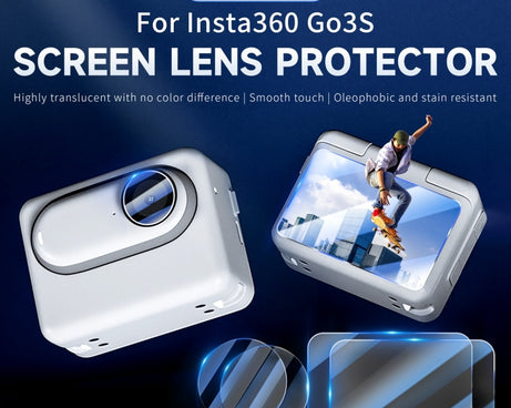 For Insta360 GO 3S STARTRC 2 in 1 2pcs Screen Tempered Glass Film and 2pcs Lens TPU Film, For Insta360 GO 3S