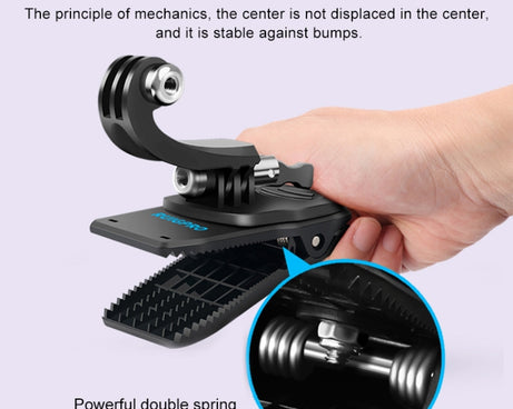 RUIGPRO 360 Degree Rotation J-Type Backpack Rec-Mounts Clip Clamp Mount with Screw for GoPro HERO9 Black / HERO8 Black /HERO7 /6 /5, DJI Osmo Action, Xiaoyi and Other Action Cameras