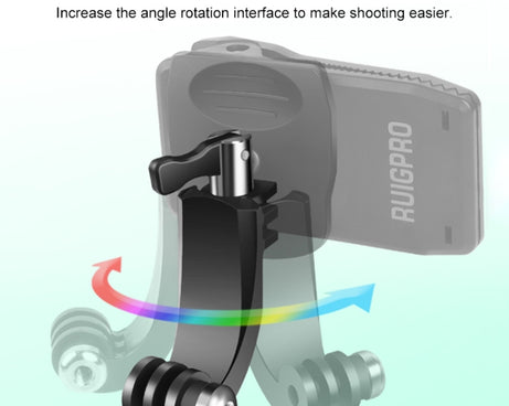 RUIGPRO 360 Degree Rotation J-Type Backpack Rec-Mounts Clip Clamp Mount with Screw for GoPro HERO9 Black / HERO8 Black /HERO7 /6 /5, DJI Osmo Action, Xiaoyi and Other Action Cameras