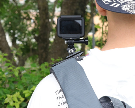 RUIGPRO 360 Degree Rotation J-Type Backpack Rec-Mounts Clip Clamp Mount with Screw for GoPro HERO9 Black / HERO8 Black /HERO7 /6 /5, DJI Osmo Action, Xiaoyi and Other Action Cameras