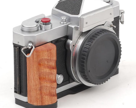 Wooden Hand Grip Arca Quick Release Plate Aluminum Alloy Base for Nikon F / FTn / FT2 / FT3