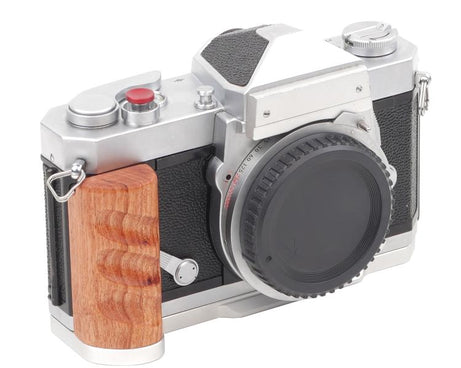 Wooden Hand Grip Arca Quick Release Plate Aluminum Alloy Base for Nikon F / FTn / FT2 / FT3