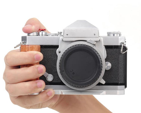 Wooden Hand Grip Arca Quick Release Plate Aluminum Alloy Base for Nikon F / FTn / FT2 / FT3