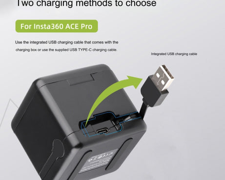 For Insta360 Ace Pro / Ace Tri-Battery Charging Box Case