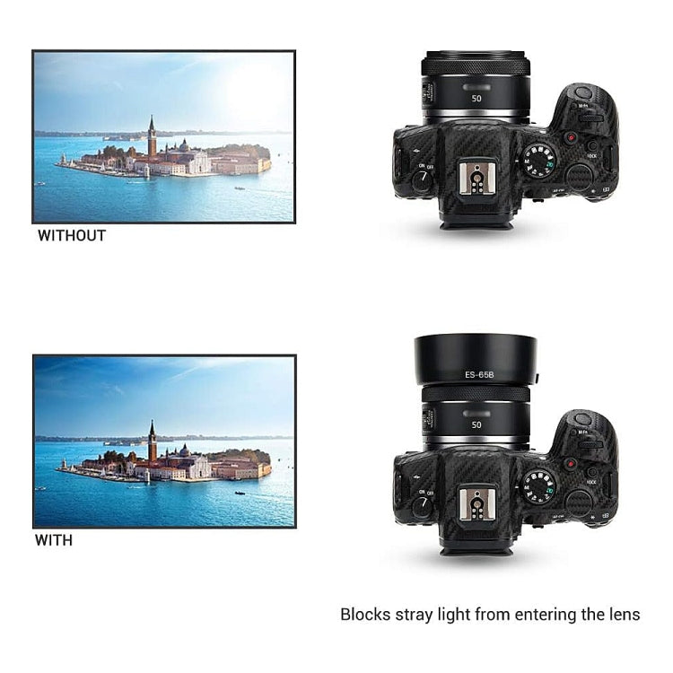 ES-65B Lens Hood Shade for Canon RF 50mm F1.8 STM Lens, ES-65B