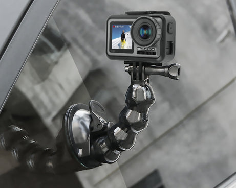 Suction Cup Jaws Flex Clamp Mount for GoPro, Insta360, DJI and Other Action Cameras