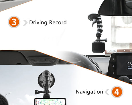 Suction Cup Jaws Flex Clamp Mount for GoPro, Insta360, DJI and Other Action Cameras