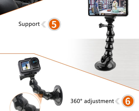Suction Cup Jaws Flex Clamp Mount for GoPro, Insta360, DJI and Other Action Cameras