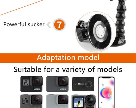 Suction Cup Jaws Flex Clamp Mount for GoPro, Insta360, DJI and Other Action Cameras