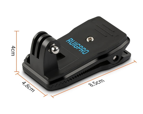RUIGPRO 360 Degree Rotation Backpack Rec-Mounts Clip Clamp Mount with Screw for GoPro, Insta360, DJI and Other Action Cameras