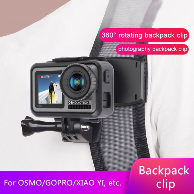 RUIGPRO 360 Degree Rotation Backpack Rec-Mounts Clip Clamp Mount with Screw for GoPro, Insta360, DJI and Other Action Cameras