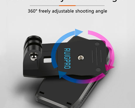 RUIGPRO 360 Degree Rotation Backpack Rec-Mounts Clip Clamp Mount with Screw for GoPro, Insta360, DJI and Other Action Cameras