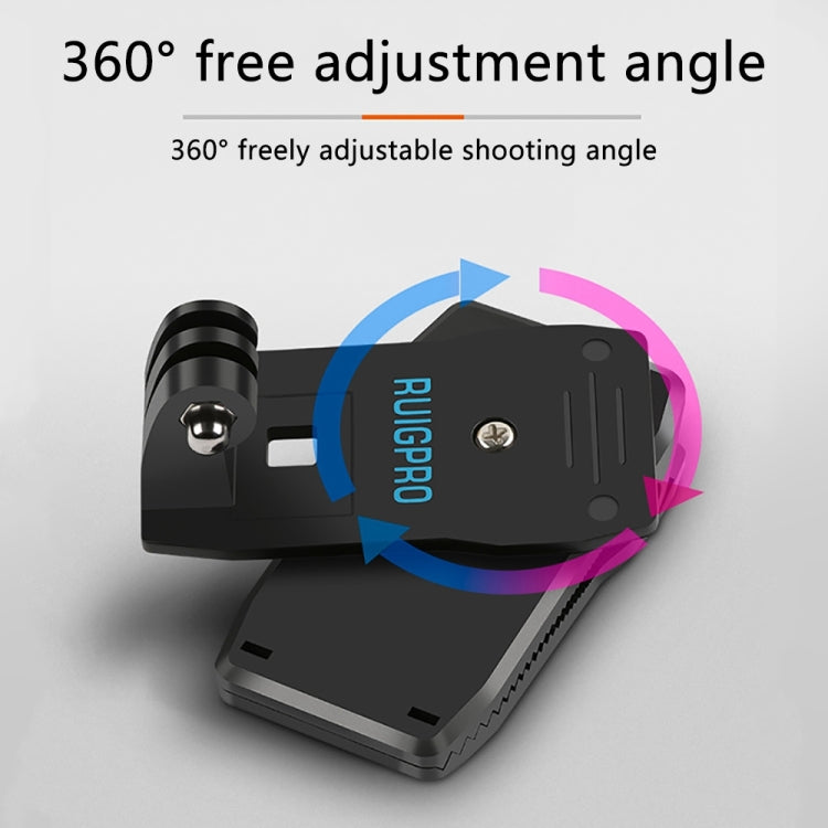 RUIGPRO 360 Degree Rotation Backpack Rec-Mounts Clip Clamp Mount with Screw for GoPro, Insta360, DJI and Other Action Cameras