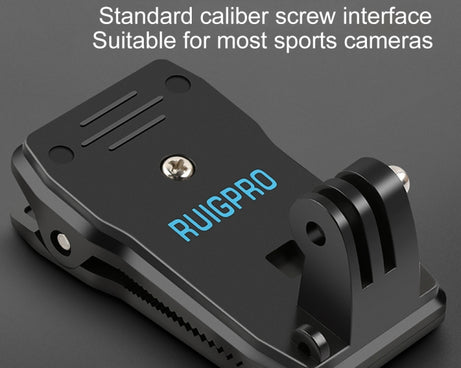 RUIGPRO 360 Degree Rotation Backpack Rec-Mounts Clip Clamp Mount with Screw for GoPro, Insta360, DJI and Other Action Cameras