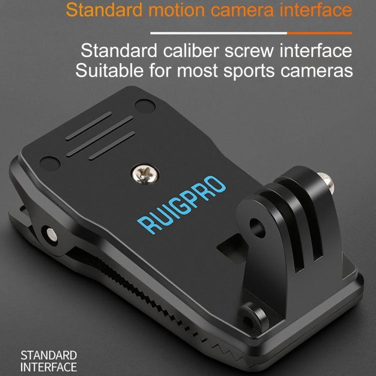 RUIGPRO 360 Degree Rotation Backpack Rec-Mounts Clip Clamp Mount with Screw for GoPro, Insta360, DJI and Other Action Cameras