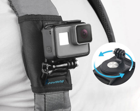 RUIGPRO Hook and Loop Fastener Backpack Rec-Mounts Clip Clamp Mount with Screw for GoPro, Insta360, DJI and Other Action Cameras