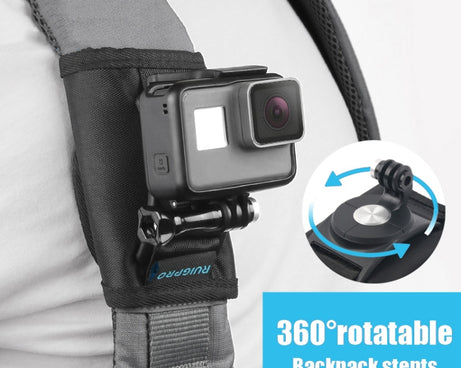 RUIGPRO Hook and Loop Fastener Backpack Rec-Mounts Clip Clamp Mount with Screw for GoPro, Insta360, DJI and Other Action Cameras