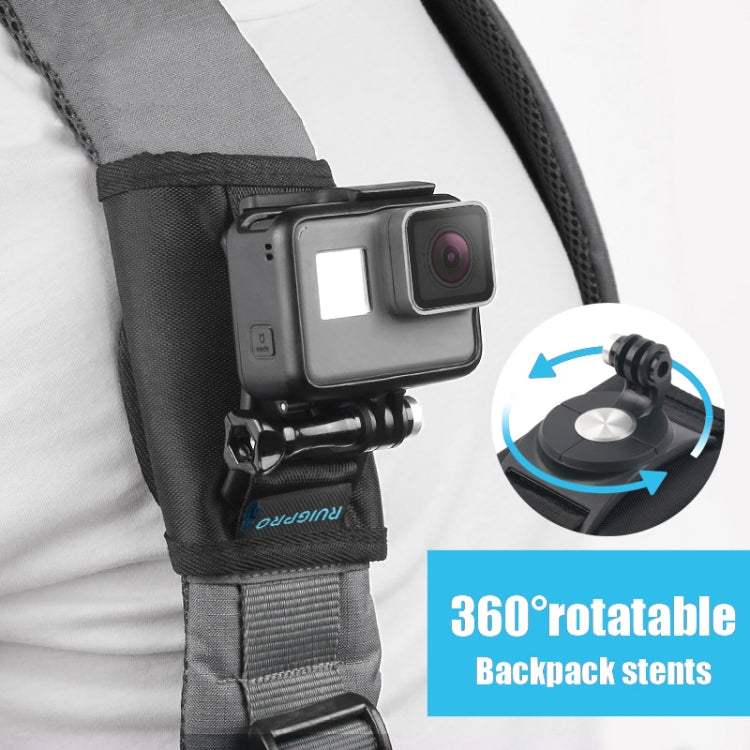 RUIGPRO Hook and Loop Fastener Backpack Rec-Mounts Clip Clamp Mount with Screw for GoPro, Insta360, DJI and Other Action Cameras