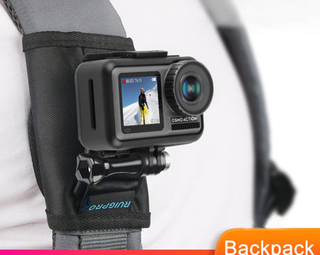 RUIGPRO Hook and Loop Fastener Backpack Rec-Mounts Clip Clamp Mount with Screw for GoPro, Insta360, DJI and Other Action Cameras