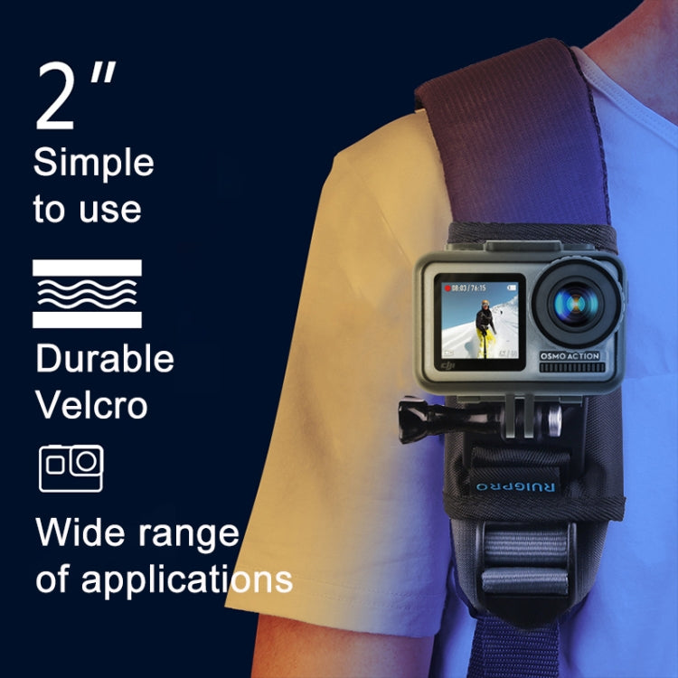 RUIGPRO Hook and Loop Fastener Backpack Rec-Mounts Clip Clamp Mount with Screw for GoPro, Insta360, DJI and Other Action Cameras