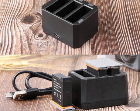 USB Triple Batteries Charger with LED Indicator Light for DJI OSMO Action