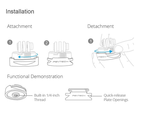 PGYTECH P-11B-023 Tripod Adapter for DJI Osmo Action