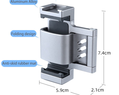 RUIGPRO Smartphone Fixing Clamp 1/4 inch Holder Mount Bracket for DJI OSMO Pocket / Pocket 2