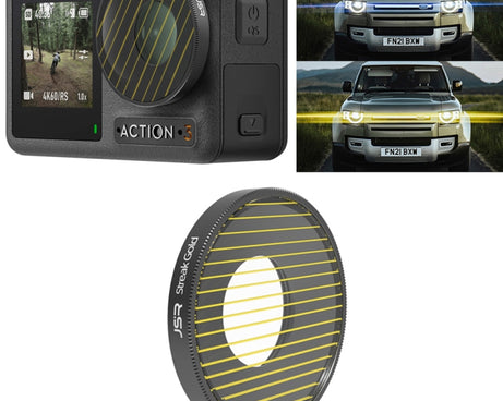 JSR Streak Drawing Lens Filter For DJI Osmo Action 3, Streak Gold, Streak Blue