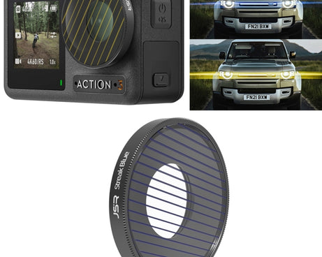 JSR Streak Drawing Lens Filter For DJI Osmo Action 3, Streak Gold, Streak Blue
