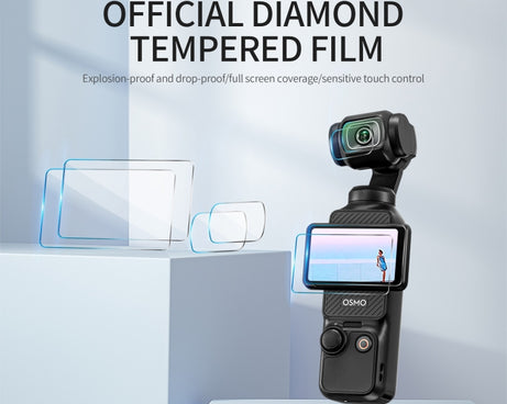 For DJI OSMO Pocket 3 STARTRC 2 in 1 Tempered Glass Lens Protector + Screen Film