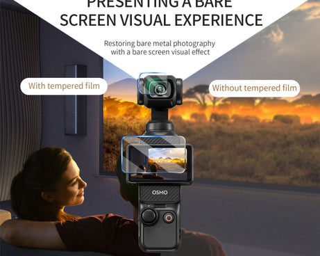 For DJI OSMO Pocket 3 STARTRC 2 in 1 Tempered Glass Lens Protector + Screen Film