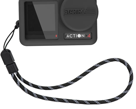For DJI OSMO Action 4 / 3 STARTRC Silicone Shockproof Case with Lens Cap & Strap