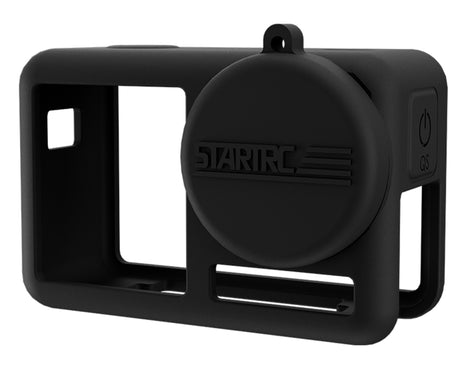 For DJI OSMO Action 4 / 3 STARTRC Silicone Shockproof Case with Lens Cap & Strap