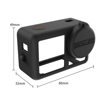For DJI OSMO Action 4 / 3 STARTRC Silicone Shockproof Case with Lens Cap & Strap