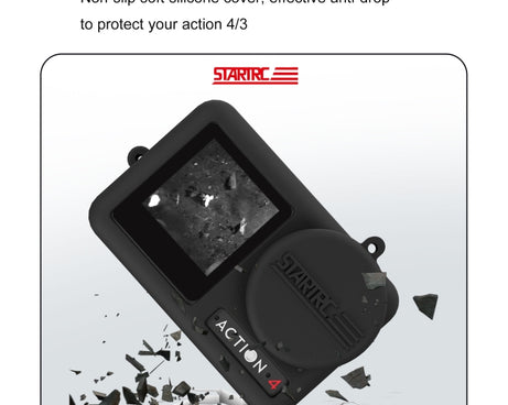 For DJI OSMO Action 4 / 3 STARTRC Silicone Shockproof Case with Lens Cap & Strap